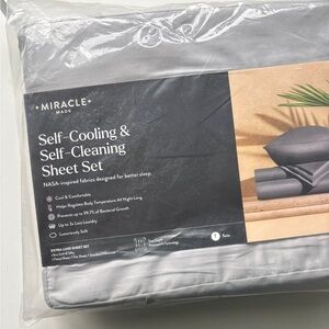NWT Miracle Made Extra Luxe Bed Sheets Set Infused w/ Natural Silver-Stone Gray